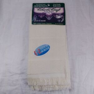 Charles Craft Ecru Fingertip TOWEL Counted Cross Stitch 14 ct 100% Cotton NOS